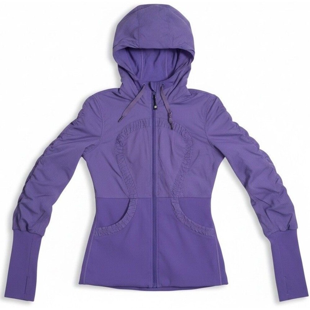 Lululemon Reversible Dance Studio Jacket Purple Thumbhole Hooded Women’s Size 6